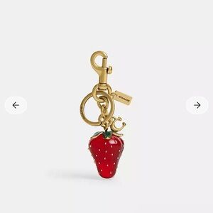 Coach Strawberry Bag Charm In Resin/Gold/Bold Red CAO50 NWT